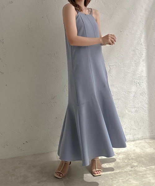 apres jour clair(アプレジュールクレア)の「【apres jour clair】【SET UP可能】マーメイドキャミワンピース【ZOZOTOWN限定アイテム】(ワンピース・レディース・アイボリー/ブラウン系その他/ブルー・フリー/X-LARGE)」の6枚目の写真