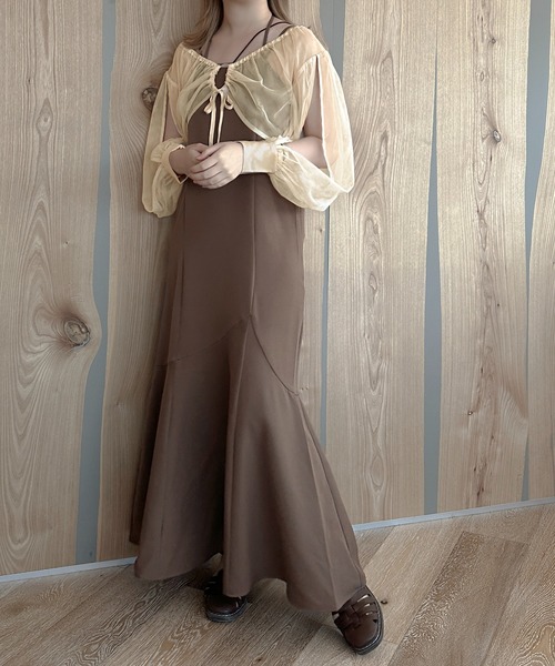 apres jour clair(アプレジュールクレア)の「【apres jour clair】【SET UP可能】マーメイドキャミワンピース【ZOZOTOWN限定アイテム】(ワンピース・レディース・アイボリー/ブラウン系その他/ブルー・フリー/X-LARGE)」の13枚目の写真