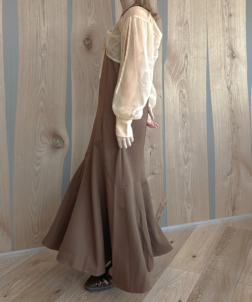 apres jour clair(アプレジュールクレア)の「【apres jour clair】【SET UP可能】マーメイドキャミワンピース【ZOZOTOWN限定アイテム】(ワンピース・レディース・アイボリー/ブラウン系その他/ブルー・フリー/X-LARGE)」の15枚目の写真