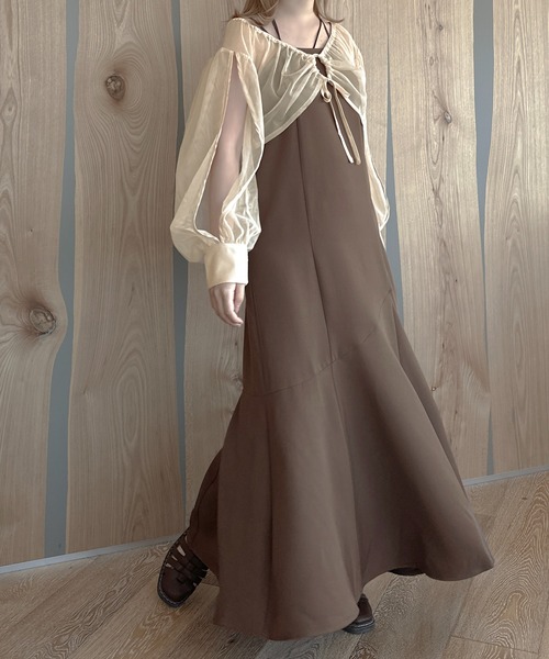 apres jour clair(アプレジュールクレア)の「【apres jour clair】【SET UP可能】マーメイドキャミワンピース【ZOZOTOWN限定アイテム】(ワンピース・レディース・アイボリー/ブラウン系その他/ブルー・フリー/X-LARGE)」の16枚目の写真