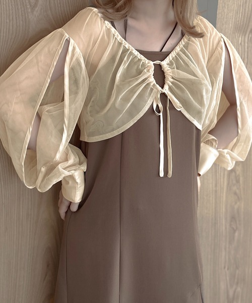 apres jour clair(アプレジュールクレア)の「【apres jour clair】【SET UP可能】マーメイドキャミワンピース【ZOZOTOWN限定アイテム】(ワンピース・レディース・アイボリー/ブラウン系その他/ブルー・フリー/X-LARGE)」の19枚目の写真