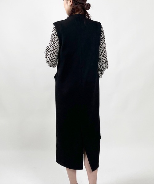 PICCIN PERLA（ピッチンペルラ）の「パール付きストレートジャンスカ（サロペット/オーバーオール・レディース・ブラック/グレー/アイボリー・M）」の8枚目の写真