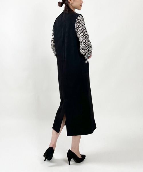 PICCIN PERLA（ピッチンペルラ）の「パール付きストレートジャンスカ（サロペット/オーバーオール・レディース・ブラック/グレー/アイボリー・M）」の10枚目の写真