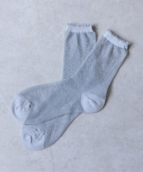 emesuelee（エメスーリー）の「ラメクルーソックス（ソックス/靴下・レディース・ピンク/シルバー/ライトブルー/ブラック/ゴールド/ブルー・フリー）」の5枚目の写真