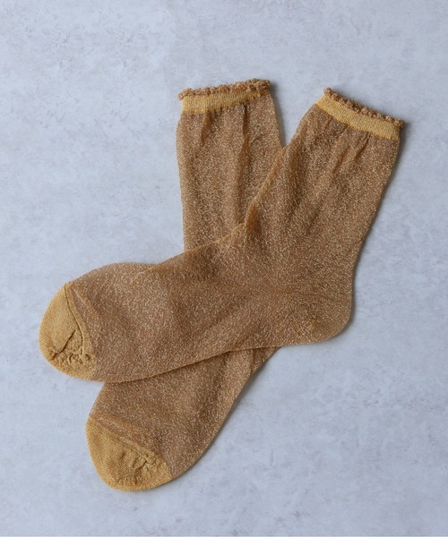 emesuelee（エメスーリー）の「ラメクルーソックス（ソックス/靴下・レディース・ピンク/シルバー/ライトブルー/ブラック/ゴールド/ブルー・フリー）」の6枚目の写真