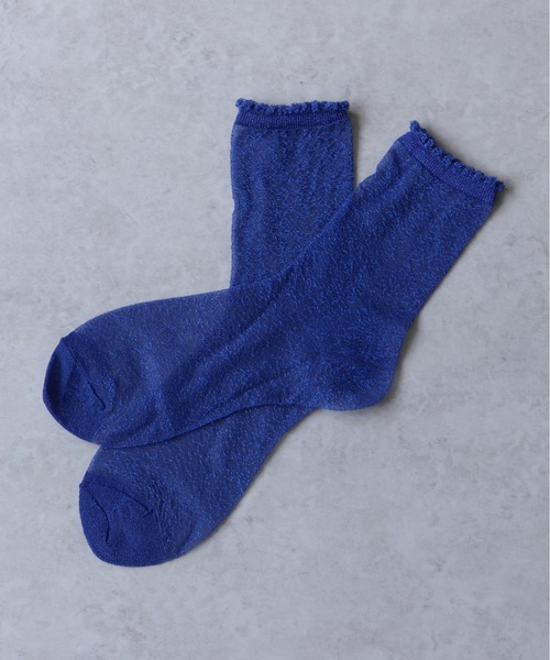 emesuelee（エメスーリー）の「ラメクルーソックス（ソックス/靴下・レディース・ピンク/シルバー/ライトブルー/ブラック/ゴールド/ブルー・フリー）」の3枚目の写真