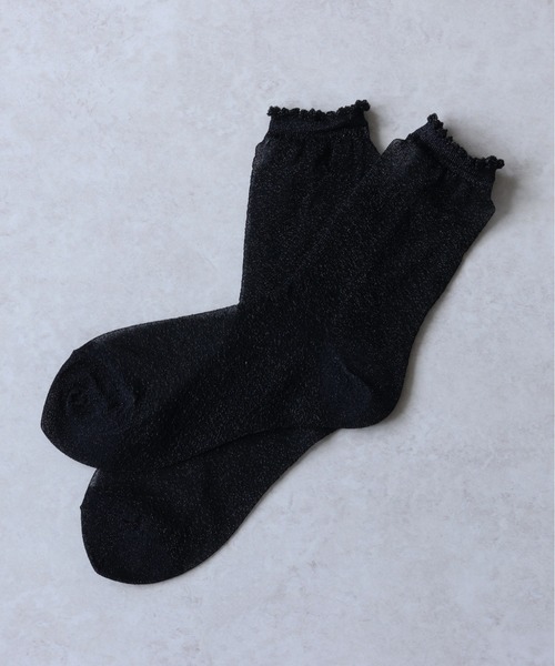 emesuelee（エメスーリー）の「ラメクルーソックス（ソックス/靴下・レディース・ピンク/シルバー/ライトブルー/ブラック/ゴールド/ブルー・フリー）」の2枚目の写真