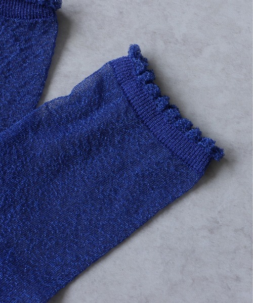 emesuelee（エメスーリー）の「ラメクルーソックス（ソックス/靴下・レディース・ピンク/シルバー/ライトブルー/ブラック/ゴールド/ブルー・フリー）」の7枚目の写真