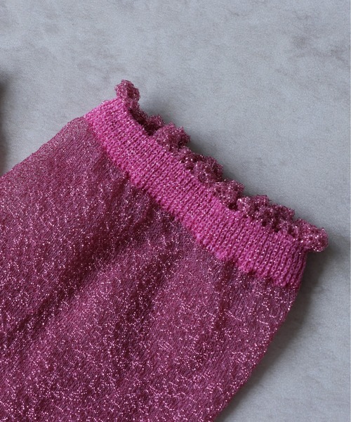 emesuelee（エメスーリー）の「ラメクルーソックス（ソックス/靴下・レディース・ピンク/シルバー/ライトブルー/ブラック/ゴールド/ブルー・フリー）」の11枚目の写真