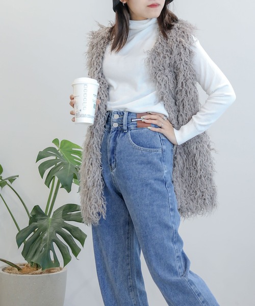 aimoha（アイモハ）の「ハイネック　ニットトップス（ニット/セーター・レディース・レッド/キャメル/グレー/ブラック/ホワイト/イエロー・MEDIUM/X-LARGE/LARGE）」の18枚目の写真