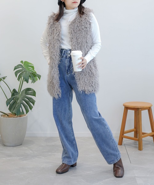 aimoha（アイモハ）の「ハイネック　ニットトップス（ニット/セーター・レディース・レッド/キャメル/グレー/ブラック/ホワイト/イエロー・MEDIUM/X-LARGE/LARGE）」の19枚目の写真