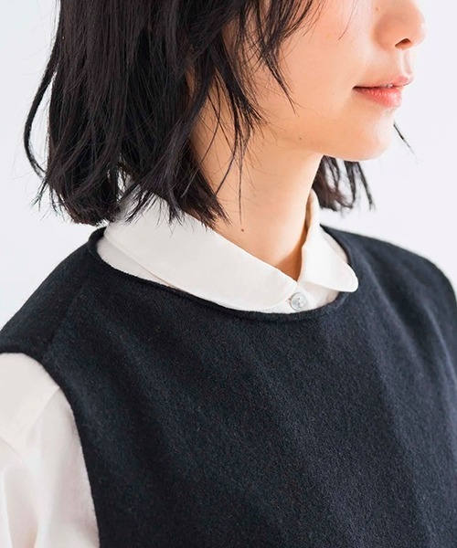 D(ディー)の「ラムウールシンプルベスト(ベスト・レディース・ブラック/ブラウン/ホワイト・MEDIUM)」の17枚目の写真
