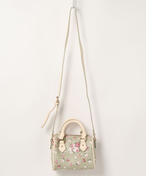 Little sunny bite（リトルサニーバイト）の「【8】little sunny bite と pink house Rose print mini boston（ハンドバッグ・レディース・ブラック/グリーン・FREE）」の2枚目の写真