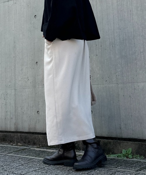 un dix cors（アンディコール）の「ドビー織裏毛スリットナロースカート（スカート・レディース・ブラック/モカ/ベージュ・FREE）」の20枚目の写真