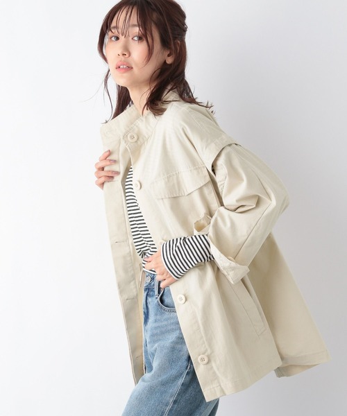 GLOBAL WORK（グローバルワーク）の「ミリタリー2WAYブルゾン/967579（ミリタリージャケット・レディース・カーキ/ブラック/オフホワイト・FREE）」の8枚目の写真