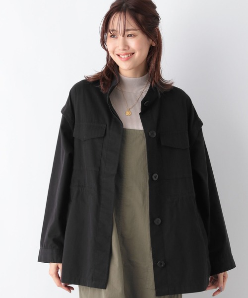 GLOBAL WORK（グローバルワーク）の「ミリタリー2WAYブルゾン/967579（ミリタリージャケット・レディース・カーキ/ブラック/オフホワイト・FREE）」の17枚目の写真