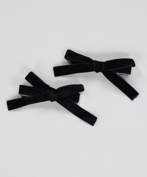 SPINNS（スピンズ）の「【2個セット】ベロアリボンヘアクリップ（バレッタ/ヘアクリップ・レディース・ブラック/レッド/ピンク・ONESIZE）」の9枚目の写真