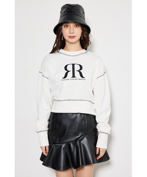 rienda（リエンダ）の「クロップドRRスウェットトップス（スウェット・レディース・ダークグレー/ホワイト/レッド・FREE）」の17枚目の写真