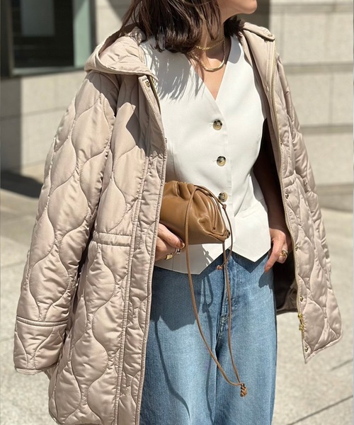 セール】【リバイバル】ミリタリーキルティングドロストハーフコート