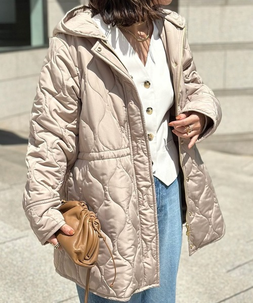 リバイバル】ミリタリーキルティングドロストハーフコート Emma Taylor