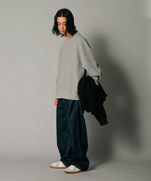 JEMORGAN（ジェーイーモーガン）の「【JEMORGAN/ジェーイーモーガン】オーバーサイズ　ビッグシルエット　ヘビーウェイト　ワッフル　トレーナー（スウェット・メンズ・ブラック/杢グレー/マスタード/カーキ・X-LARGE/LARGE/MEDIUM）」の7枚目の写真