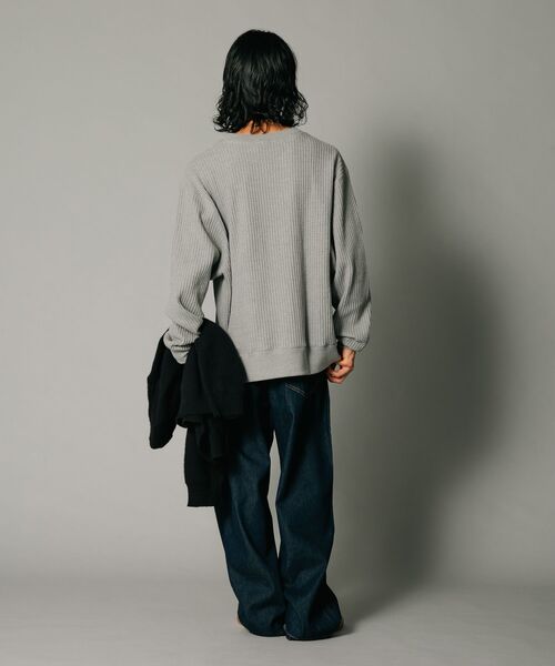 JEMORGAN（ジェーイーモーガン）の「【JEMORGAN/ジェーイーモーガン】オーバーサイズ　ビッグシルエット　ヘビーウェイト　ワッフル　トレーナー（スウェット・メンズ・ブラック/杢グレー/マスタード/カーキ・X-LARGE/LARGE/MEDIUM）」の8枚目の写真