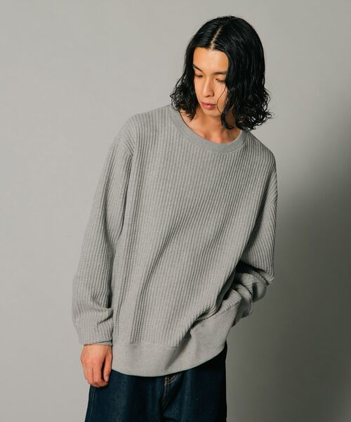 JEMORGAN（ジェーイーモーガン）の「【JEMORGAN/ジェーイーモーガン】オーバーサイズ　ビッグシルエット　ヘビーウェイト　ワッフル　トレーナー（スウェット・メンズ・ブラック/杢グレー/マスタード/カーキ・X-LARGE/LARGE/MEDIUM）」の10枚目の写真