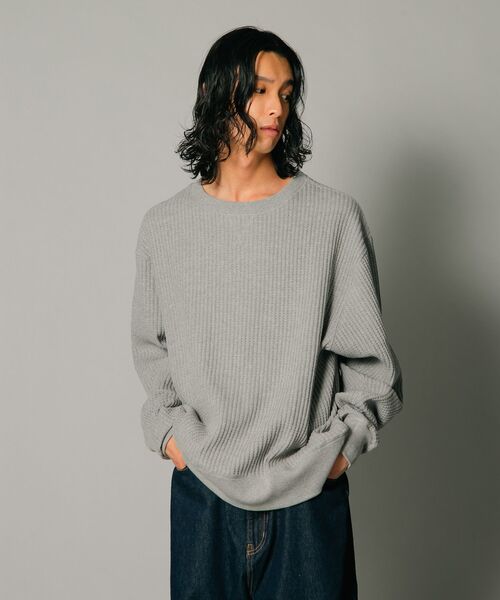 JEMORGAN（ジェーイーモーガン）の「【JEMORGAN/ジェーイーモーガン】オーバーサイズ　ビッグシルエット　ヘビーウェイト　ワッフル　トレーナー（スウェット・メンズ・ブラック/杢グレー/マスタード/カーキ・X-LARGE/LARGE/MEDIUM）」の11枚目の写真