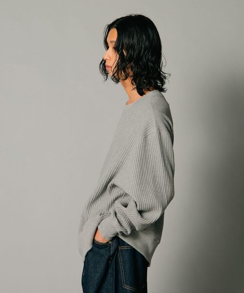 JEMORGAN（ジェーイーモーガン）の「【JEMORGAN/ジェーイーモーガン】オーバーサイズ　ビッグシルエット　ヘビーウェイト　ワッフル　トレーナー（スウェット・メンズ・ブラック/杢グレー/マスタード/カーキ・X-LARGE/LARGE/MEDIUM）」の12枚目の写真