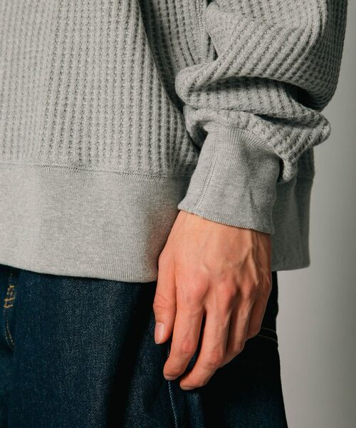 JEMORGAN（ジェーイーモーガン）の「【JEMORGAN/ジェーイーモーガン】オーバーサイズ　ビッグシルエット　ヘビーウェイト　ワッフル　トレーナー（スウェット・メンズ・ブラック/杢グレー/マスタード/カーキ・X-LARGE/LARGE/MEDIUM）」の16枚目の写真