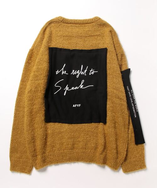 AFYF（エーエフワイエフ）の「AFYF SHAGGY CREW NECK/ビッグシルエット シャギークルーネックニットセーター（ニット/セーター・メンズ・ロイヤルブルー/マスタード/ブラック・FREE）」の4枚目の写真