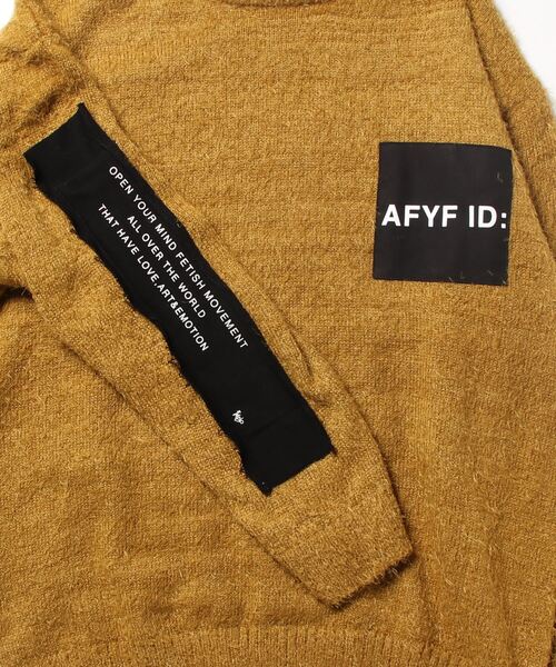 AFYF（エーエフワイエフ）の「AFYF SHAGGY CREW NECK/ビッグシルエット シャギークルーネックニットセーター（ニット/セーター・メンズ・ロイヤルブルー/マスタード/ブラック・FREE）」の5枚目の写真