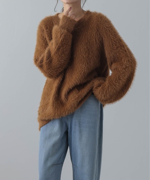 AMELY（エミリー）の「シャギーニット（ニット/セーター・レディース・ライトグレー系2/カーキ系2/イエロー系その他/アイボリー系1/ブラック系その他2/ライトグレー系/イエロー系その他2/ブラウン系その他2/アイボリー系2/ブラック系その他/ブルー系その他2/カーキ系/ブラウン系その他/ブルー系その他・フリー）」の14枚目の写真