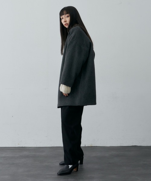 Libra Cue（リブラ キュー）の「ルーズシルエットタックスラックスパンツ（スラックス・レディース・カーキ/ブラック・FREE）」の9枚目の写真