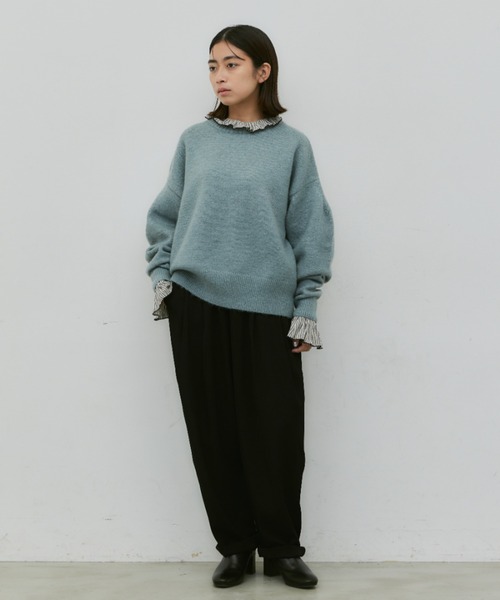 Libra Cue（リブラ キュー）の「ルーズシルエットタックスラックスパンツ（スラックス・レディース・カーキ/ブラック・FREE）」の13枚目の写真