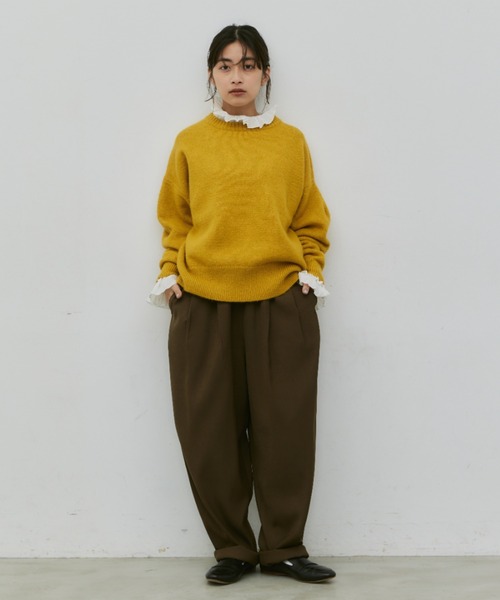 Libra Cue（リブラ キュー）の「ルーズシルエットタックスラックスパンツ（スラックス・レディース・カーキ/ブラック・FREE）」の21枚目の写真