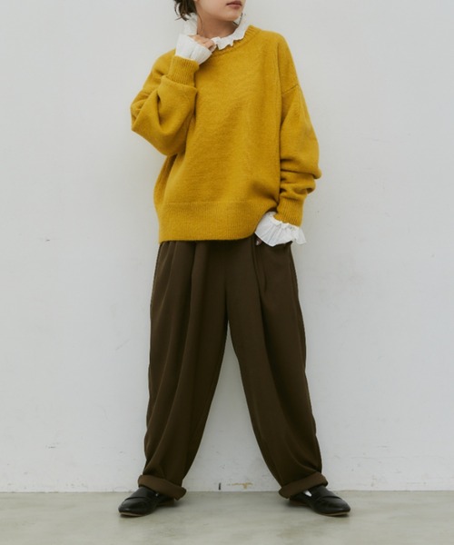 Libra Cue（リブラ キュー）の「ルーズシルエットタックスラックスパンツ（スラックス・レディース・カーキ/ブラック・FREE）」の22枚目の写真