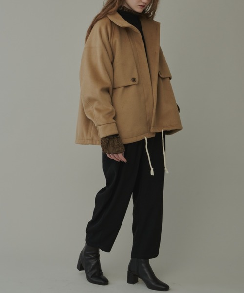 Libra Cue（リブラ キュー）の「ルーズシルエットタックスラックスパンツ（スラックス・レディース・カーキ/ブラック・FREE）」の11枚目の写真