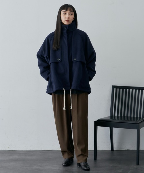 Libra Cue（リブラ キュー）の「ルーズシルエットタックスラックスパンツ（スラックス・レディース・カーキ/ブラック・FREE）」の17枚目の写真