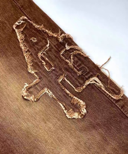 ROOPTOKYO(ループトウキョウ)の「REMAKE PATCHWORK DENIM/リメイクパッチワークデニム ヴィンテージ(デニムパンツ・メンズ・ブラウン・XL/XXL)」の3枚目の写真