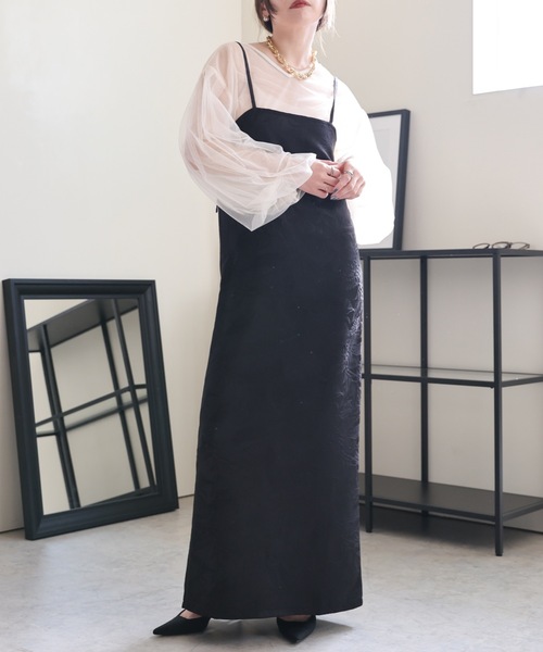 ジャガードコンビネゾンロングワンピース セール】ジャガードロングワンピース（ワンピース）｜ULEULA