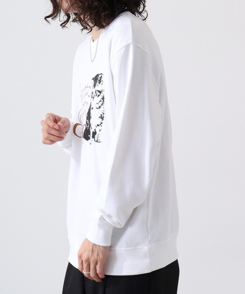 spiritoso(スピリトーゾ)の「spiritoso 猫プリント裏毛スウェット(スウェット・メンズ・杢グレー/ホワイト/ベージュ・M/L)」の5枚目の写真