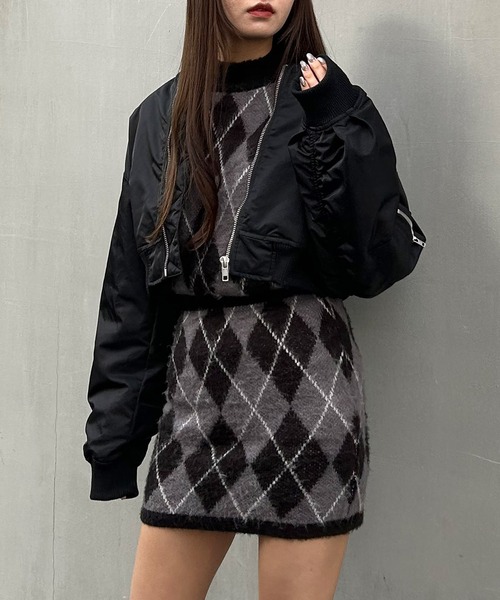 INGNI（イング）の「クロップド丈MA-1（MA-1・レディース・グレー/ブラック/カーキ・M）」の12枚目の写真