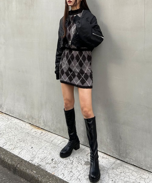 INGNI（イング）の「クロップド丈MA-1（MA-1・レディース・グレー/ブラック/カーキ・M）」の15枚目の写真