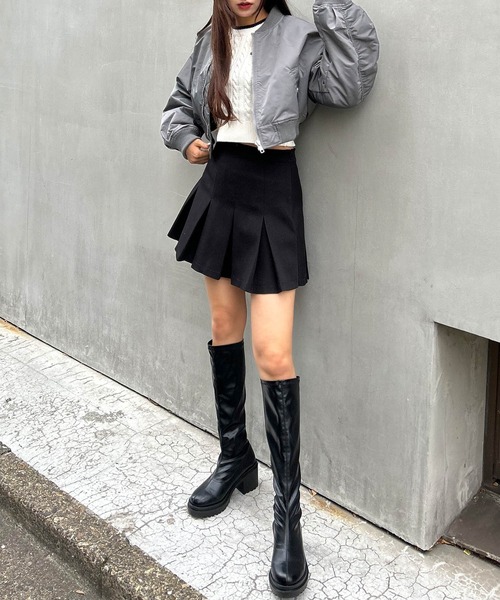 INGNI（イング）の「クロップド丈MA-1（MA-1・レディース・グレー/ブラック/カーキ・M）」の21枚目の写真