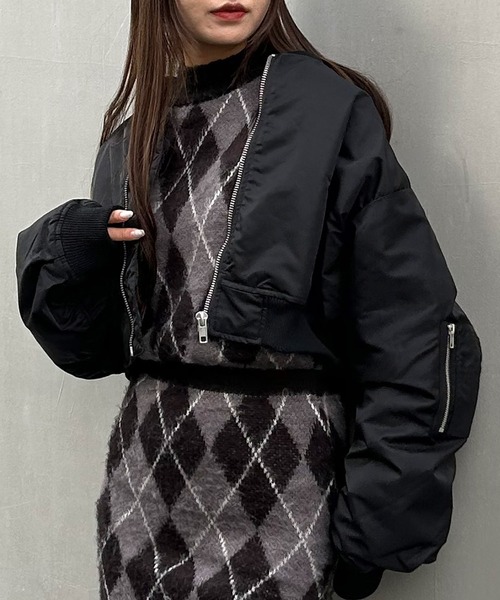 INGNI（イング）の「クロップド丈MA-1（MA-1・レディース・グレー/ブラック/カーキ・M）」の11枚目の写真