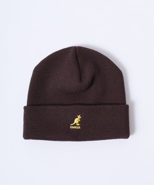 KANGOL(カンゴール)の「KANGOL ACRYLIC CUFF PULL-ON(ニットキャップ/ビーニー・メンズ・キャメル/ブラック×ゴールド/ダークグレー/ダークグリーン/ブラック/ダークブラウン/ライトオレンジ系/ブラック系/カーキ・FREE)」の6枚目の写真
