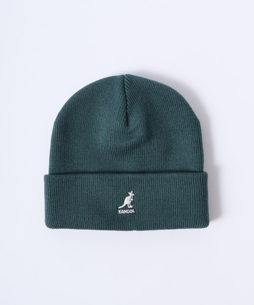 KANGOL(カンゴール)の「KANGOL ACRYLIC CUFF PULL-ON(ニットキャップ/ビーニー・メンズ・キャメル/ブラック×ゴールド/ダークグレー/ダークグリーン/ブラック/ダークブラウン/ライトオレンジ系/ブラック系/カーキ・FREE)」の1枚目の写真