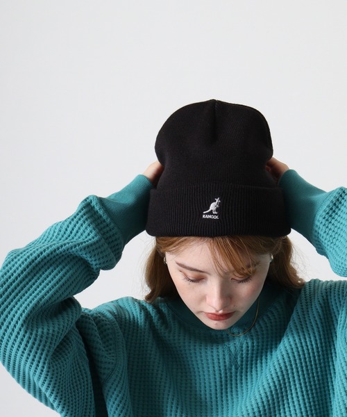 KANGOL(カンゴール)の「KANGOL ACRYLIC CUFF PULL-ON(ニットキャップ/ビーニー・メンズ・キャメル/ブラック×ゴールド/ダークグレー/ダークグリーン/ブラック/ダークブラウン/ライトオレンジ系/ブラック系/カーキ・FREE)」の16枚目の写真