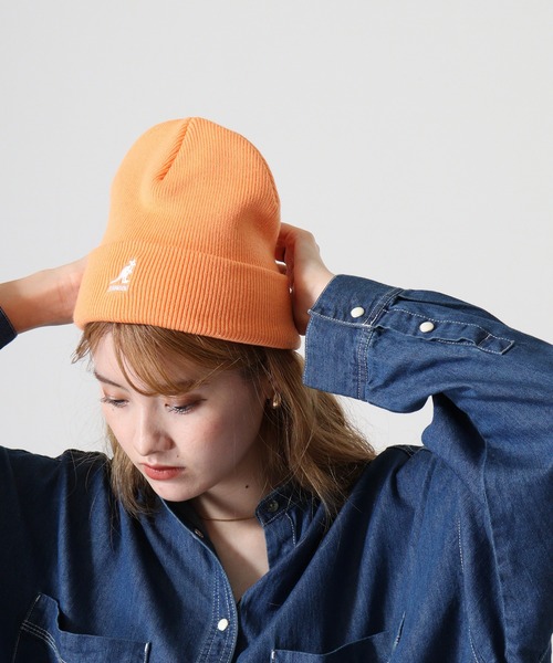 KANGOL(カンゴール)の「KANGOL ACRYLIC CUFF PULL-ON(ニットキャップ/ビーニー・メンズ・キャメル/ブラック×ゴールド/ダークグレー/ダークグリーン/ブラック/ダークブラウン/ライトオレンジ系/ブラック系/カーキ・FREE)」の21枚目の写真